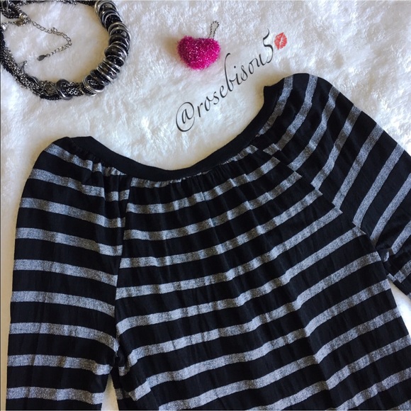 {SPLENDID} Metallic Thread Striped Long Sleeve Top - Picture 6 of 8